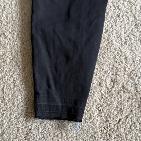 Spanx distressed black jean-ish shapewear raw hem Black Jeggings Jeans Large - Picture 9 of 11
